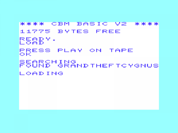 Grand Theft Cygnus - Commodore VIC20 +8k - Sheila Dixon - www.tfw8b.com