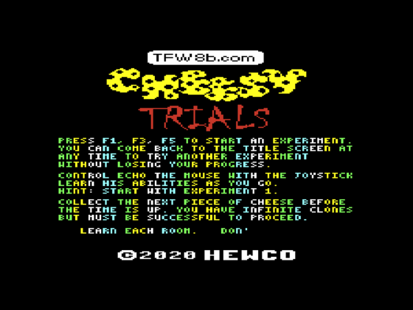 Cheesy Trials - Commodore VIC20 +24k - Hewco - www.tfw8b.com