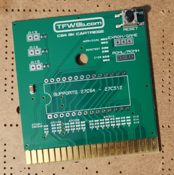 TFW8b COMMODORE C64 8K ROM CARTRIDGE PCB