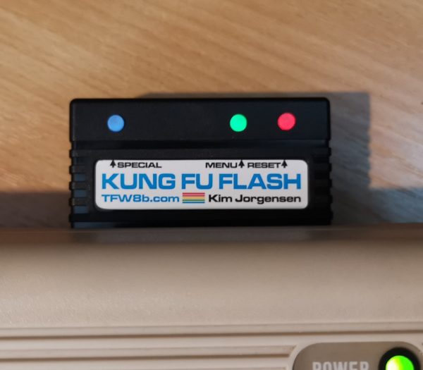 TFW8b 5 LED Variant of the Kung Fu Flash for the Commodore 64 in our own injection moulded case (Black)
