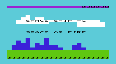 Space Ship Minus One - Unexpanded Commodore VIC20 - TFW8b.com