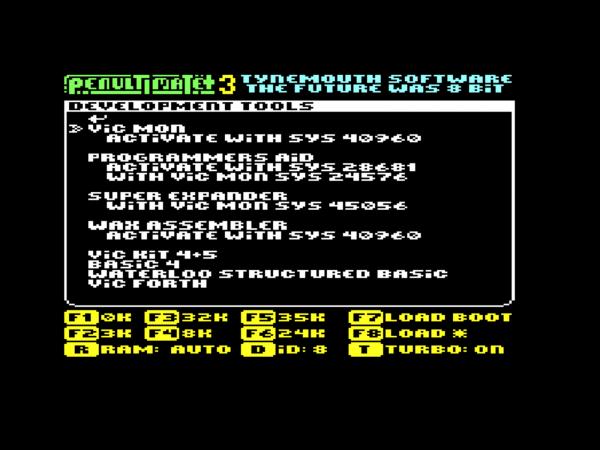 Penultimate+3dcr - Over 230 ROMs & Utils + 0-280k RAM - Full sized SD2IEC - TurboLoad - DOS Wedge - Commodore VIC20 - www.tfw8b.com