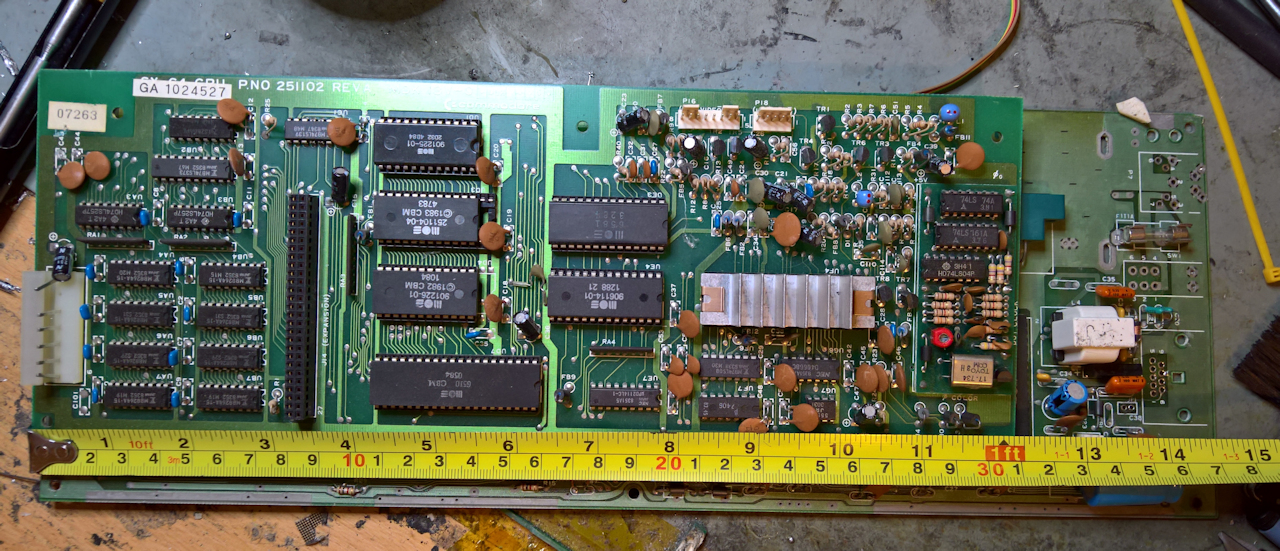 With the OG SX64 PCB on top.. How many smallers do I have to make an original VIC20 PCB? 2.5 Inch's and that's Numberwang! 
Yep, I'll need to remove everything past the 1ft mark.. For those of you with a weak constitution, maybe you should look away now.