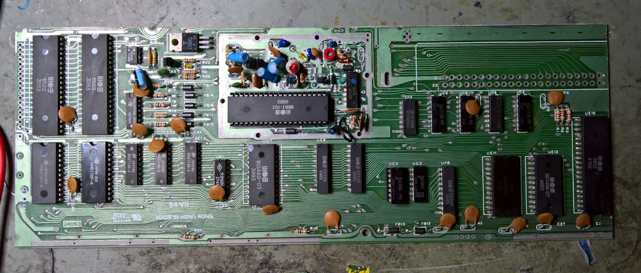 It wasn't just the right hand side of the PCB that had to loose a few inches.. I also had to lop off the top of the PCB and a little from the left hand side. Can you imaging now many traces got 'interfered with'. That's right, One Million. But in all (if any) seriousness, I didn't just lop away.. I used a bright light and documentation to see what I was harming, before the loppage commenced.