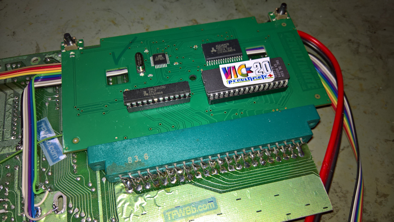 Jumping a bunch of wire tiding up pics, this is the new placement for the VIC20 Cartridge port. Upside down, now you turn me, inside out and round and round. And yep. That's a Penultimate+ #Vintage 😉