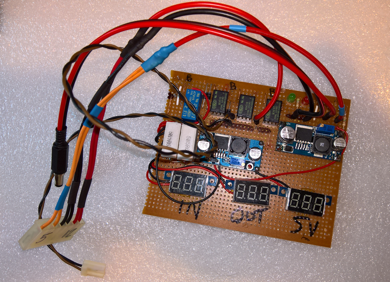 So far much of this build has been bodge wired just to get things to work. The power PCB now has a mix of 'real' connectors and temporary tails (DC Jack)